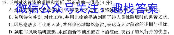 安徽省六安市金寨县2022-2023学年度八年级第二学期期末质量监测语文