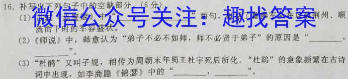 云南省2022~2023学年下学期巧家县高二年级期末考试(23-553B)语文