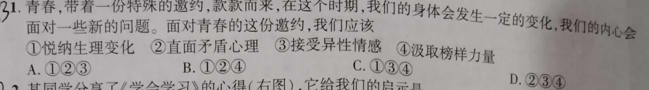 2023年陕西省初中学业水平考试（F）政治y