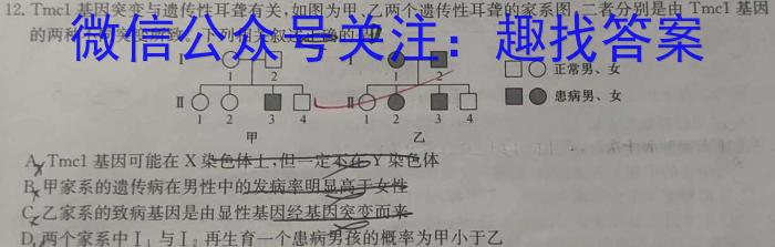 2024湖北部分名校新高考协作体高三起点考生物试卷答案