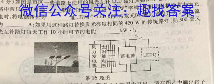 山西省晋中市现代双语学校2024届初三年级暑假作业验收物理.