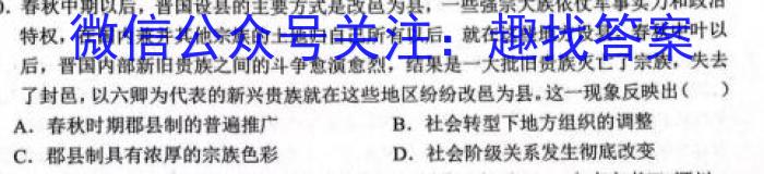 2024届全国高考分科模拟检测示范卷XGK✰(二)历史