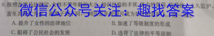 安徽省池州市2023-2024学年九年级上学期开学考试历史