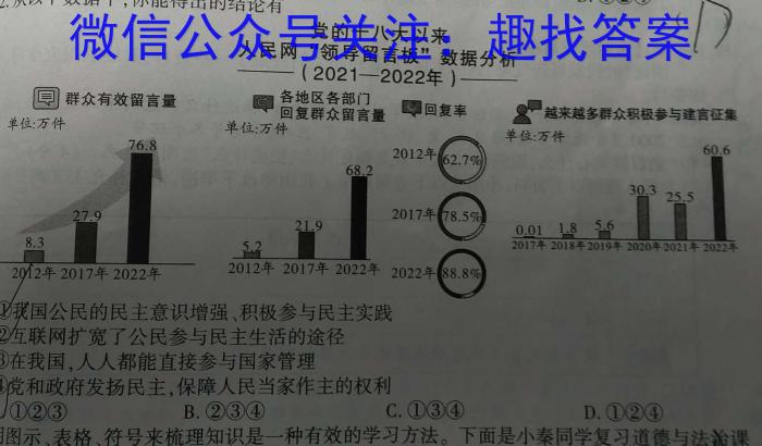 2023-2024学年度高中同步月考测试卷（三）新教材·高一政治~