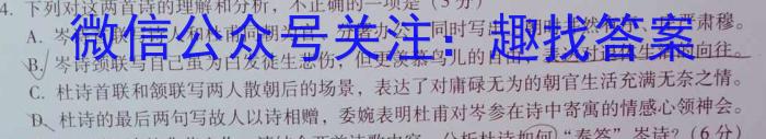 百师联盟 湖南省2023~2024学年高二8月模拟考试语文