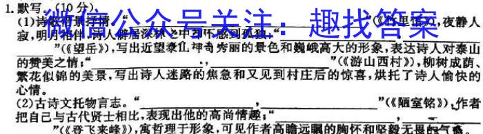 2023-2024学年湖南省高三8月联考(HUN)语文