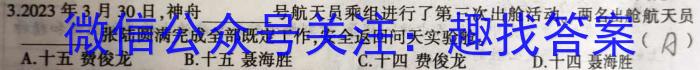 安徽省2024届九年级第一学期教学质量检测（一）政治~