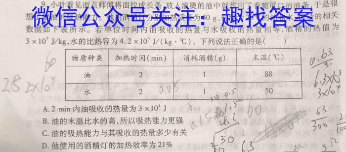 ［安徽大联考］安徽省2024届高三年级8月联考q物理