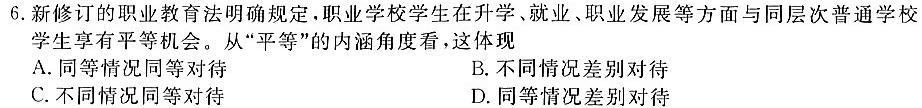 【精品】陕西省2023-2024学年七年级第二学期期末教学质量检测思想政治