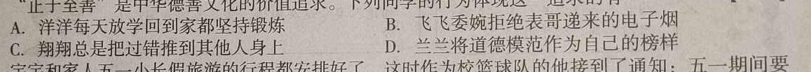 江西省2024年学业水平模拟考试（7L R）思想政治部分