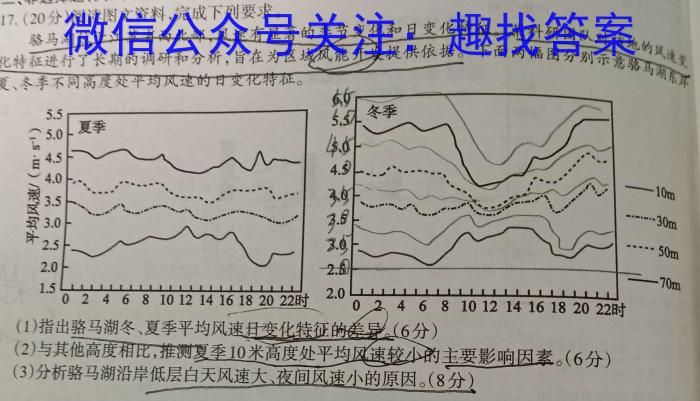 2024届名校大联盟·高三月考卷（一）地理.