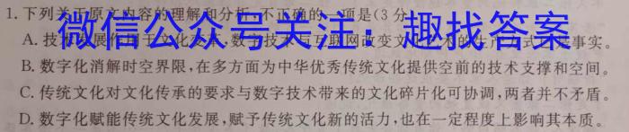 陕西省2024届九年级阶段评估（一）【1LR】语文