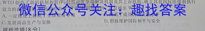云南省昆明市长丰学校2023-2024学年上学期九年级开学考历史试卷