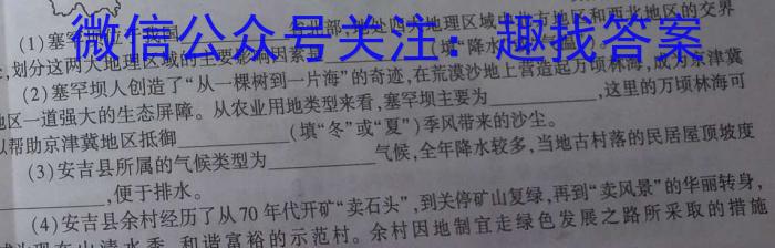 江西省南昌二十八中教育集团2024届九年级暑假开学阶段性测试卷地理.