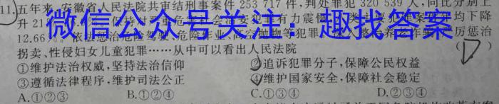 陕西省2023-2024学年度八年级第一学期第二阶段巩固练习政治~