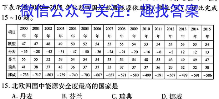 ［浙江大联考］浙江省2024届高三年级8月联考地.理