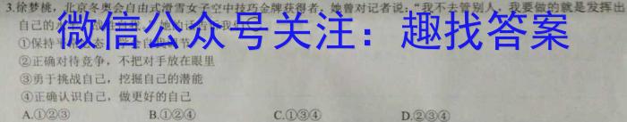 安徽省2023-2024学年耀正优+高二名校阶段检测联考(24004B)政治~