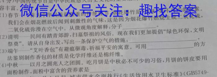 3云南省昆明市长丰学校2023-2024学年上学期九年级开学考化学