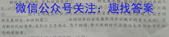 陕西省2024届九年级教学质量检测A政治~