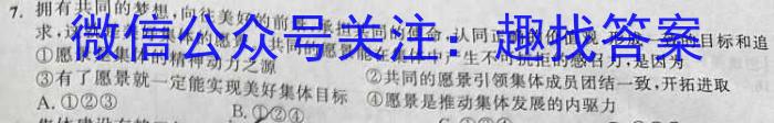 山西省大同市2024届九年级上学期1月考试政治~