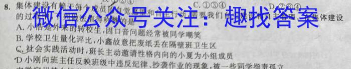 山西省八年级2023-2024学年新课标闯关卷（二）SHX政治~