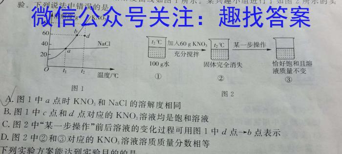 q安徽省2024届九年级阶段评估1L R(一)化学
