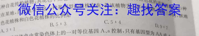 百师联盟2024届高三开学摸底联考（全国卷75分钟）生物试卷答案
