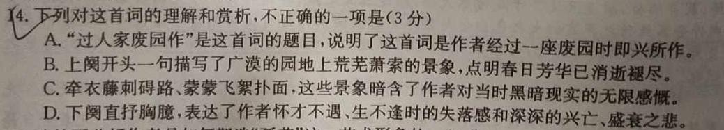 2023~2024学年度高二高中同步月考测试卷 新教材(二)语文