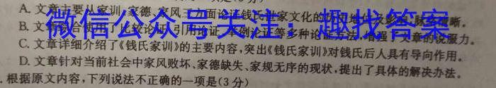 贵州省2025届“三新”改革联盟校联考试题（三）语文