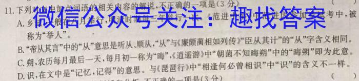 陕西省2023-2024学年度九年级第一学期第一次月考C/语文