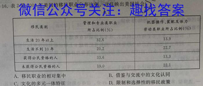 ［浙江大联考］浙江省2024届高三年级8月联考历史