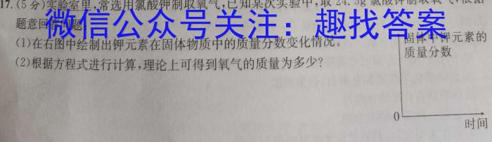 3江西省2023-2024学年南昌市复兴外国语学校初三摸底测试化学
