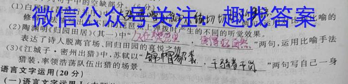 江西省八年级2023-2024学年新课标闯关卷（十）JX/语文