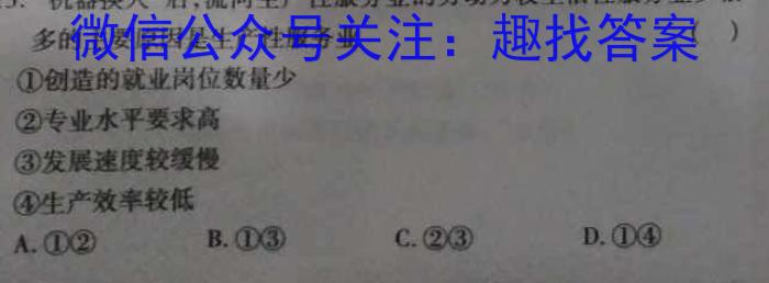 [Word]山西省2023-2024学年度九年级阶段评估（A）q地理