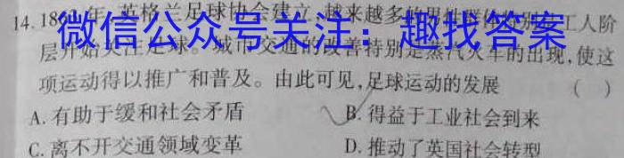 2024届全国高考分科调研模拟测试卷 XGK(一)历史