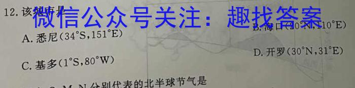 2024届全国高考分科调研模拟测试卷 XGK(一)q地理