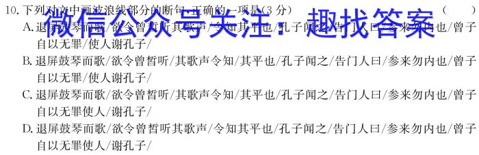 衡水金卷 2024届高三年级10月份大联考(新教材)语文