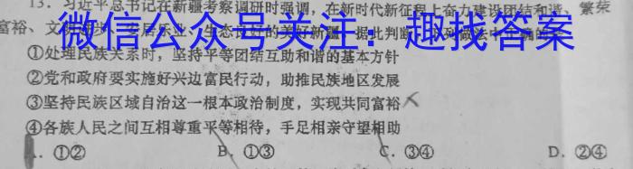 稳派大联考2024届高三年级10月联考政治~