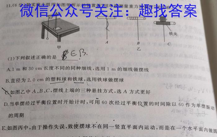 2024届新高考模拟检测卷XKB(一)物理.