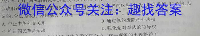 江西省吉安市第八中学2024届九年级入学测评历史
