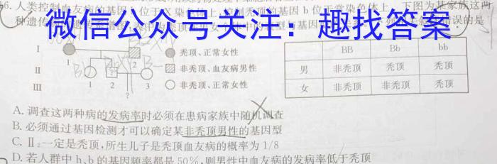 2023年湖北省部分名校高三新起点8月联考生物试卷答案