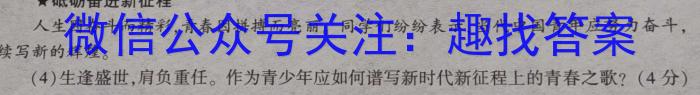 文博志鸿 河南省2023-2024学年八年级第一学期期末教学质量检测(A)政治试卷d答案