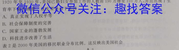 衡水金卷先享题2023-2024高三一轮复习40分钟单元检测卷(广西专版)(1)历史