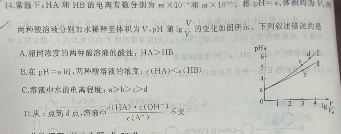 7智慧上进 江西省2024届新高三秋季入学摸底考试化学