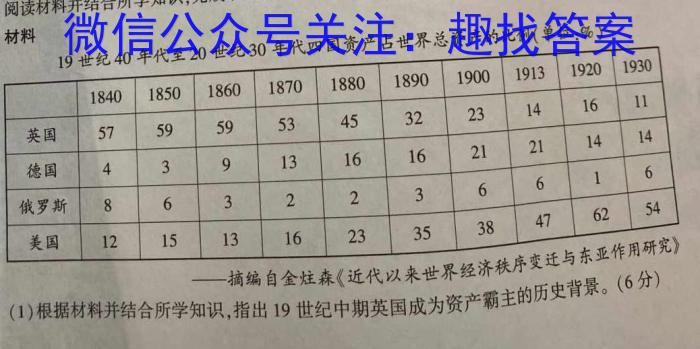 江西省吉安市第八中学2024届九年级入学测评历史