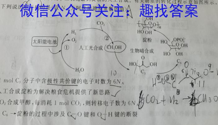 j［皖南八校］安徽省2024届高三摸底联考（8月）化学