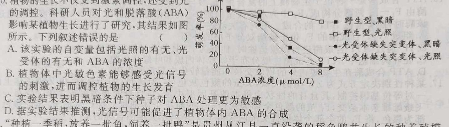 ［重庆大联考］重庆市2024届高三年级8月联考生物