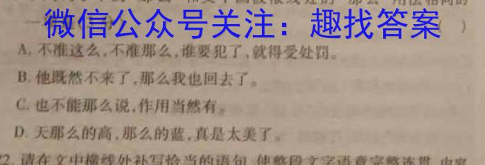 2023-2024学年安徽省高三考试8月联考(AH)语文