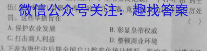 [黑龙江大联考]黑龙江2024届高三年级8月联考历史