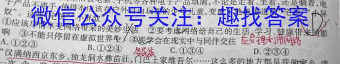 安徽省2023-2024学年上学期政治~